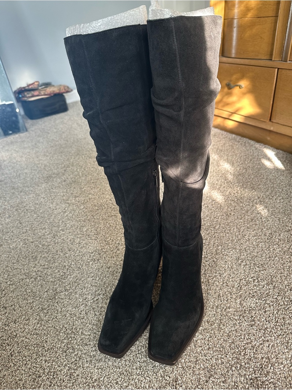 Vince Camuto Alimber Women’s Black Suede Knee-High Boots